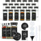 OMOZUN Spice Jars with Label, 24pcs 4oz Glass Spice Jars with Black Lids,