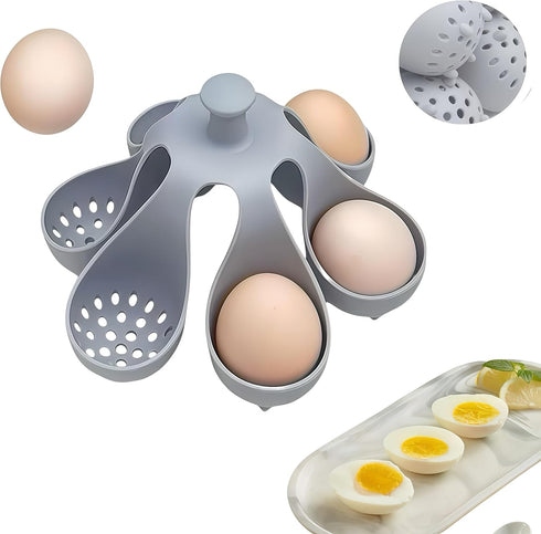 ZXiaJUMCR Silicone Egg Boiler Rack, Freestanding Egg Boiler,egg boiler holder,Silicone Boiled Egg Cooker,Storage