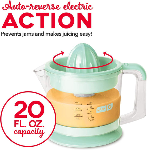 DASH Citrus Juicer, Dual Citrus Cones, 20 fl. oz. Capacity, 25 Watts
