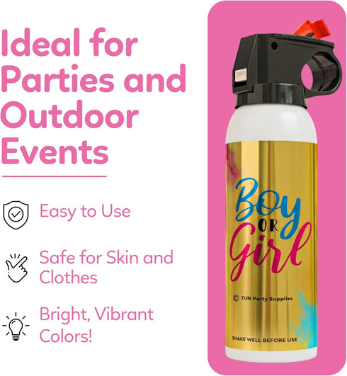 2 Pack 100g Baby Gender Reveal Powder Spray | Pink | Fireworks Alternative | Biodegradable | Decorations