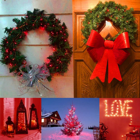 Set 33ft/10M 100LEDs 9 String Lights,LED Copper Wire Lights, Each and Remote Control.AA Battery Powered,Decor Rope