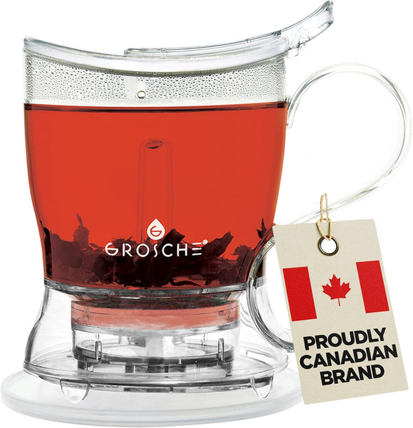 GROSCHE Aberdeen Smart Tea Maker & Tea Infuser Teapot - BPA-Free, Drip-Free Design, Easy Brew, 17.7 oz (525 ml)