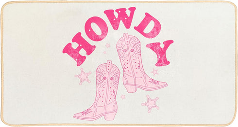 Welcome Mat Preppy Pink Doormat, Funny Cowgirl Kitchen Bath Mat, 30 x 16 Inch Indoor Front Door Entryway Gift