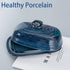 Countertop, Hasense Butter Dish with Lid, Ceramic Butter Dish with Cover for Porcelain Butter Keeper with Handle Design