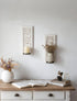 Set 2 Rustic Candle Sconces Wall Decor of - White Farmhouse Art Distressed Thickened Candles Shelf for Bathroom Bedroom