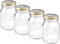 Bormioli Rocco Quattro Stagioni Set of 4 Clear Airtight Mason Jars, 17 Oz, Made in Italy