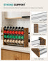 4 Countertop/Wall 28 14" 9.4" NESAPTO Spice Rack Organizer for Cabinet, Wooden Tier Vertical Seasoning Organizers