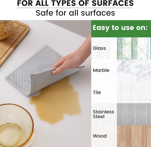 Homaxy Swedish Dishcloths for Kitchen, 10 Pack Reusable and Washable Cellulose Sponge Cloths