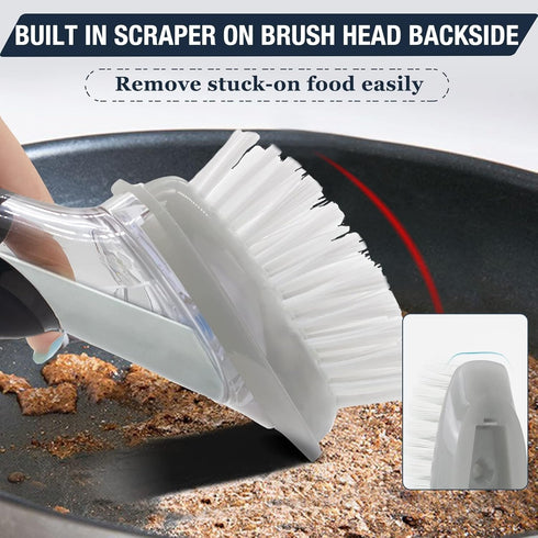 Brush Refills for OXO Dish Brush, 4 Pack, Soap Dispensing Head Replacement for Scrubber (Grey)