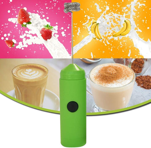 HELLO Milk Frother: Handheld Electric Foam Maker for Coffee, Lattes, and Hot Chocolate (GREEN)
