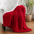 9090 Cozy Red Sherpa Fleece Throw Blanket for Couch Sofa Bed,Super Soft Plush Double Side Thick Flannel Blanket