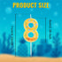 SAVITA (8) Sponge-Themed Number Birthday Candle, Cute Yellow Dot Print Cartoon Cake Topper Number Candle for Kids Party