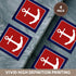 3dRose cst_165796_3 Nautical Anchor Design Ceramic Tile Coasters, Set of 4, Red White and Blue
