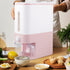 Rubtlamp 22.5 Lbs Pink Rice Dispenser - Rice Storage Container with Measuring Cup for Household Kitchen Use.