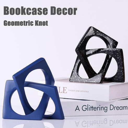 XMGZQ Navy Blue Knot Statue for Coffee Table Centerpiece Decor,Modern Abstract Art Geometric Sculpture and Figurines