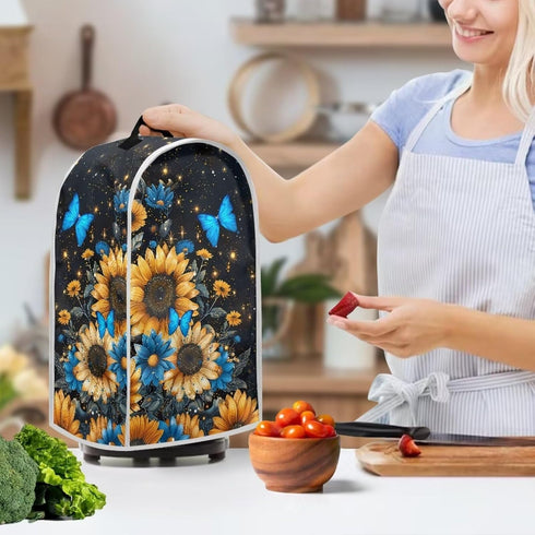 Sunflower Butterfly Blender Appliance Cover, Kitchen Stand Mixer Cover, Small Appliance Dust Cover for Stain Protection