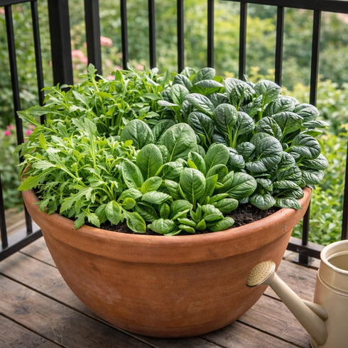 Sunutri Seeds 2500+ 9 Greens Seeds Collection, Seeds, Heirloom Varieties, Arugula, Beet, Upland Cress, Vates Collard