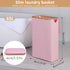 65L Dorm,17.17 iEGrow Slim Laundry Hamper, Narrow Laundry Basket with Lid,Foldable Clothes Hamper with Bamboo