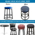HFCNMY 4Pcs 12-17 Inch Stool Covers, Waterproof Stretch PU Round Bar Stool Covers, Protective Seating for Chair