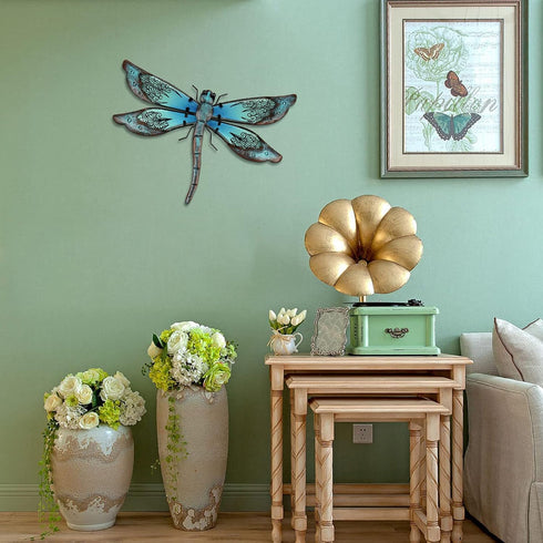 LIFFY Metal Dragonfly Wall Decor, Outdoor Garden Art for Patio, Living Room, 14inch