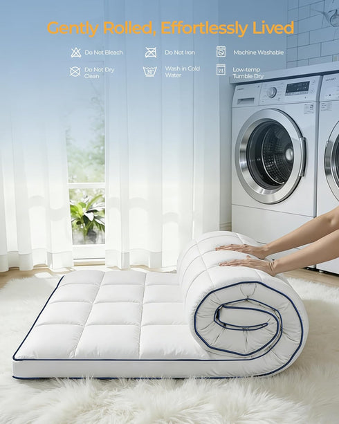 Sleep,3D+7D 8-23 Inch KAYFIA TwinXL Mattress Topper,Extra Thick Mattress Pad Cover for Deep Snow Down Alternative Fill