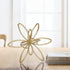 PUHOZN Gold Metal Sculpture Decoration Geometric Sphere Decor Modern Abstract Cube Figurine Ball Statue Centerpiece