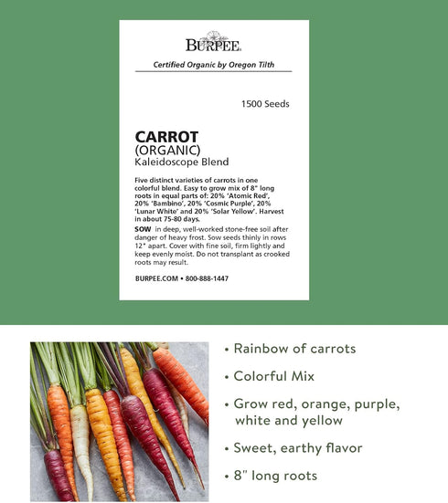1500 Burpee Kaleidoscope Blend Carrot Seeds seeds