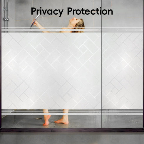 Window Privacy Film Frosted Glass Window Film Sun Blocking Window Tinting Film for Home, Static Clings Removable Frosting Bathroom Door Window Covering, 17.5 inch x 157.4 inch