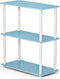 Furinno Turn-N-Tube 3-Tier Compact Shelf Display Rack, Light Blue/White