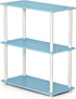 Furinno Turn-N-Tube 3-Tier Compact Shelf Display Rack, Light Blue/White