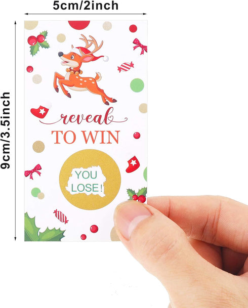 Outus 40 Pieces Christmas Scratch Off Cards Christmas Scratch Off to Win Stickers Party Game Holiday Tickets Xmas