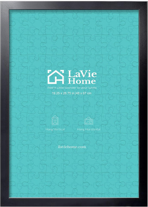 LaVie Home 19.25x26.75 Picture Frame Black, Puzzles Frame for Wall Decoration, Classic