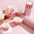 120Pcs 12 oz Summer Grencian Red Ice Cream Cups Disposable Red and White Stripes Paper Dessert Snack Bowls BBQ Yogurt