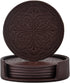 Drink Coasters,PU Leather Bar Beer Beverage Coaster for Drinks Set of 6