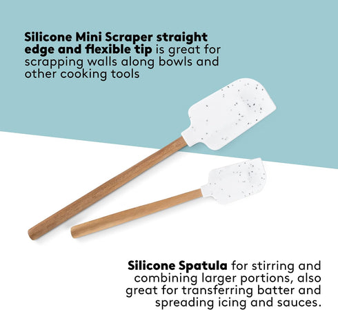 Real Simple Cooking Set with Silicone Spatulas and Wooden Spoons | Includes Wooden Spoon, Wooden Spatula, and 2