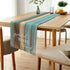 Farmhouse Table Runner, 72 Inches Long, Blue Brown Teal Green, Grateful Thankful