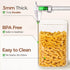 3.6 Set 2, ComSaf Qt Glass Food Storage Containers of Large Storage Containers with Lids, Square Glass Jars with Lids