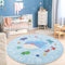 Soft Round ABC Rug for Kids Room,4 ft Washable Circle Nursery Rug,Non-Slip