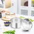 TeamFar 6 Inch Cake Pan - 6” x 3” Deep Round Baking Pans Set, Stainless Steel, Oven & Dishwasher Safe, Set of 4