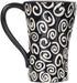 DEMDACO Tracy Pesche 15 Ounce Glossy Ceramic Stoneware Coffee Cup Mug with White Swirls Hearts
