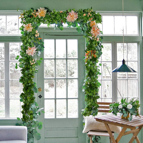 84Feet 12 Strands Hanging Vine Plants, Artificial Flowers Greenery Leaf Garland for Wedding Party Garden Decoration