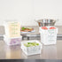 Restaurantware Met Lux 2 qt Square White Plastic Food Storage Container with Green Volume Markers, 10 Count Box
