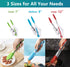 Kitchen Tongs Set of 3 with Silicone Tips, Non-Stick Heat Resistant Tongs for Grilling, Cooking, BBQ, and Salad Serving
