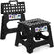 Delxo 11 inch 2 Pack Folding Step Stool, Non-Slip Foldable Stools Up
