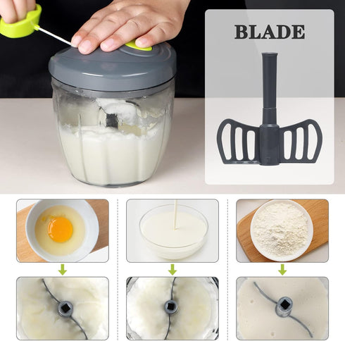 900ml Cambom Manual Food Chopper Vegetable Cutter, Hand String Vegetable Chopper Onions Cutter for Vegetable Fruits