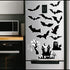 Whaline 16Pcs Halloween Refrigerator Magnets, Black Bat Stickers, Happy Halloween Decorative for Locker, Home, Garage