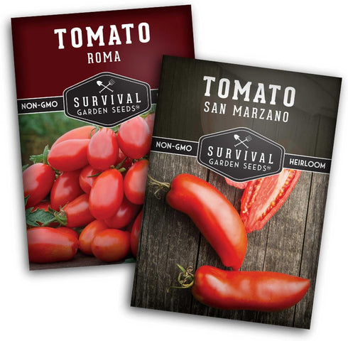 Paste Tomato Seeds for Planting 2 Variety Pack with Roma & San