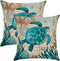 ULOVE LOVE YOURSELF Sea Turtle Throw Pillow Case 2 Pack for 18 X 18 Inch Inserts, Mediterranean Style