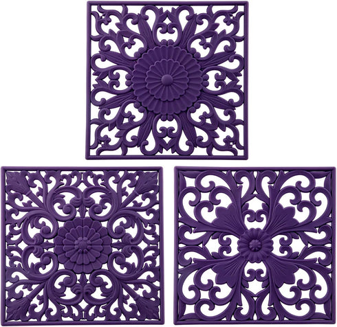 Smithcraft Silicone Trivets for Hot Pots and Pans, Square Hot Pads for Kitchen Counter, Multi Function Silicone Pot