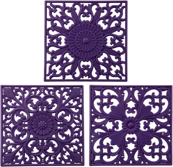 Smithcraft Silicone Trivets for Hot Pots and Pans, Square Hot Pads for Kitchen Counter, Multi Function Silicone Pot